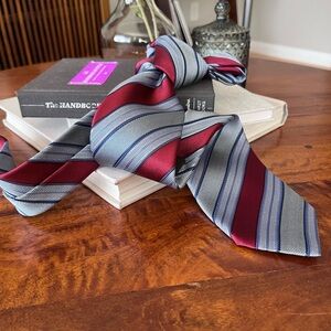 Ermenegildo Zegna Red and Blue Striped Tie